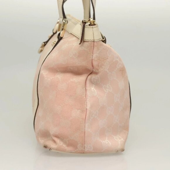GUCCI GG Canvas Hand Bag Gold Pink 141470 Auth 127877 - Picture 6 of 16